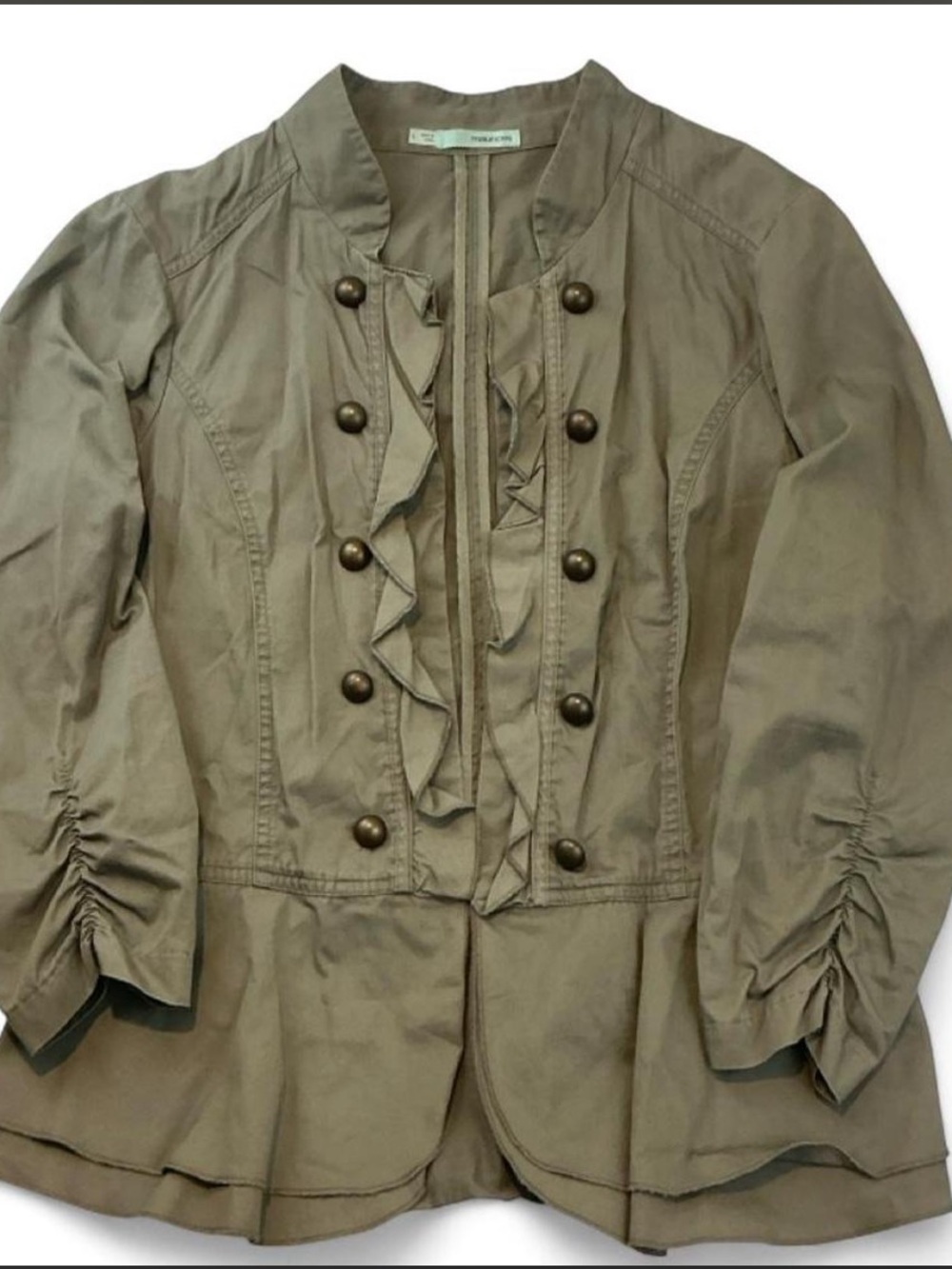 Maurice’s - Ruffle Front Military-Style Jacket in Olive